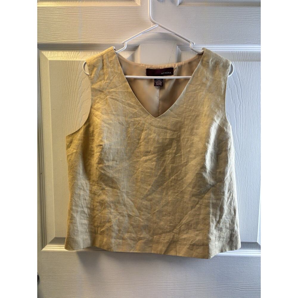 Merona Tan Linen Tank Top XL